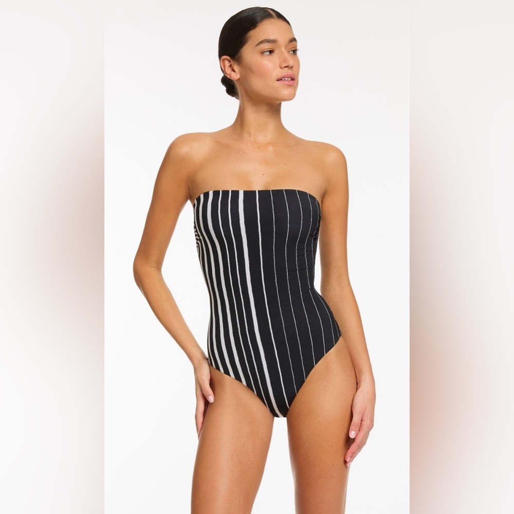 *NWT* JETS AUSTRALIA LUNAR STRIPE BANDEAU ONE-PIECE SWIMSUIT - Picture 2 of 5